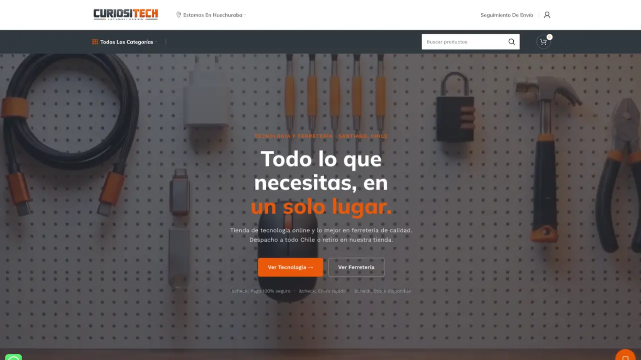 Captura del sitio web de CURIOSITECH